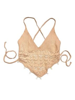 CROCHET Cowrie Shell Halter Top Boho Festival Beach Fairycore